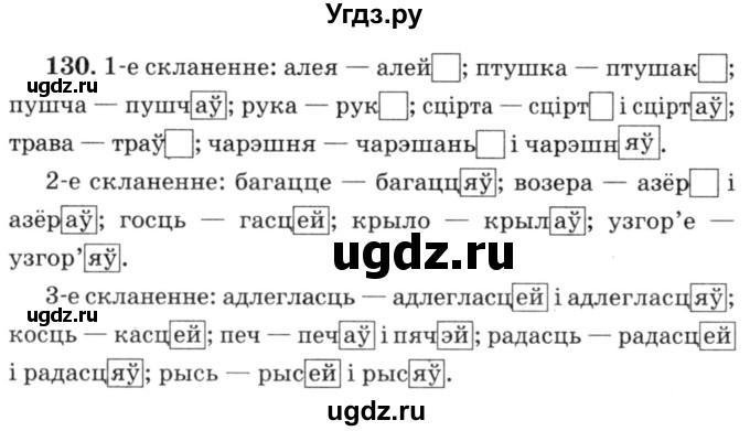 ГДЗ (Решебник №3) по белорусскому языку 6 класс Красней В. П. / практыкаванне / 130