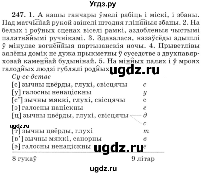 ГДЗ (Решебник №3) по белорусскому языку 6 класс Красней В. П. / практыкаванне / 247