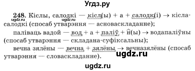 ГДЗ (Решебник №3) по белорусскому языку 6 класс Красней В. П. / практыкаванне / 248