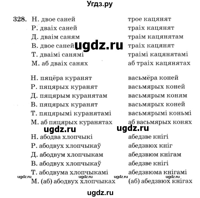 ГДЗ (Решебник №3) по белорусскому языку 6 класс Красней В. П. / практыкаванне / 328