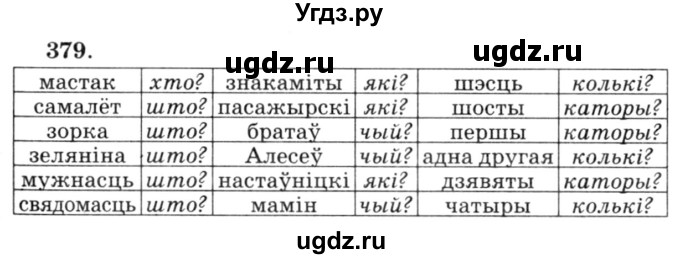 ГДЗ (Решебник №3) по белорусскому языку 6 класс Красней В. П. / практыкаванне / 379