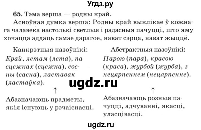 ГДЗ (Решебник №3) по белорусскому языку 6 класс Красней В. П. / практыкаванне / 65