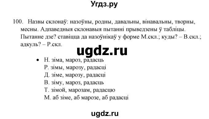 ГДЗ (Решебник №1) по белорусскому языку 6 класс Красней В. П. / практыкаванне / 100