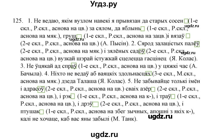 ГДЗ (Решебник №1) по белорусскому языку 6 класс Красней В. П. / практыкаванне / 125