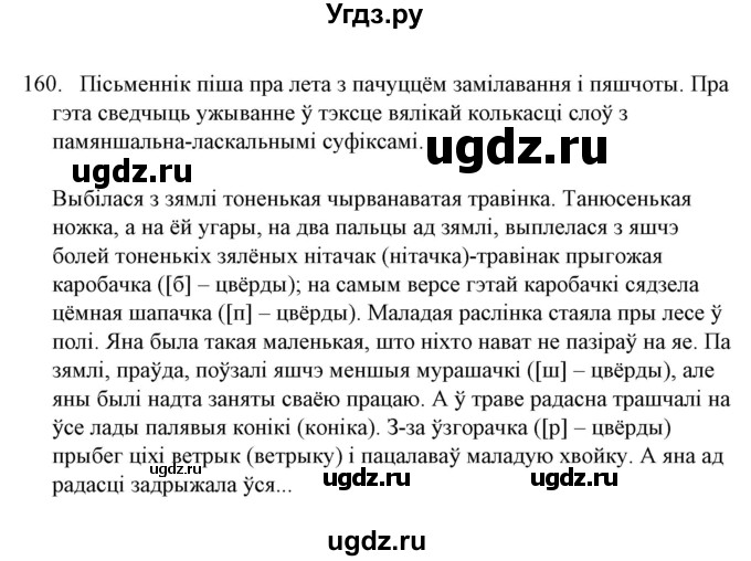 ГДЗ (Решебник №1) по белорусскому языку 6 класс Красней В. П. / практыкаванне / 160