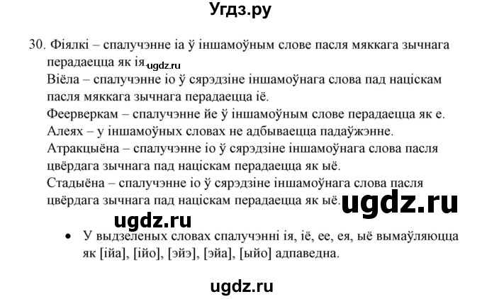 ГДЗ (Решебник №1) по белорусскому языку 6 класс Красней В. П. / практыкаванне / 30