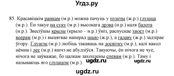 ГДЗ (Решебник №1) по белорусскому языку 6 класс Красней В. П. / практыкаванне / 85
