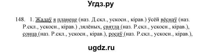 ГДЗ (Решебник №1 к учебнику 2016) по белорусскому языку 8 класс Бадзевіч З. І. / учебник 2016 / практыкаванне / 148