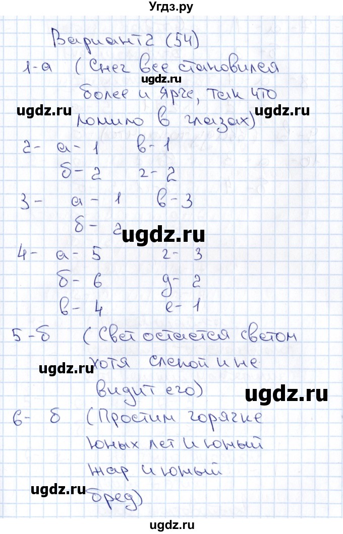 ГДЗ (Решебник) по русскому языку 7 класс (тематические тесты) Каськова И.А. / тест 7 (вариант) / 2