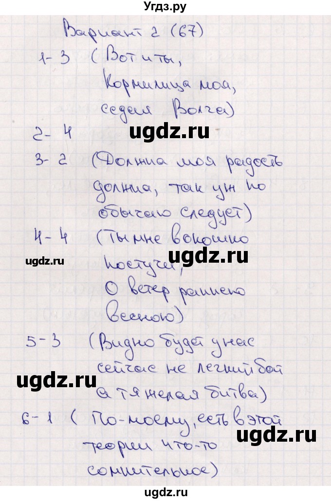 ГДЗ (Решебник) по русскому языку 8 класс (тематические тесты) Клевцова Л.Ю. / тест 8 (вариант) / 2