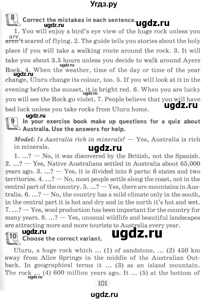 ГДЗ (Учебник) по английскому языку 7 класс (тетрадь по грамматике) Севрюкова Т.Ю. / страница / 101