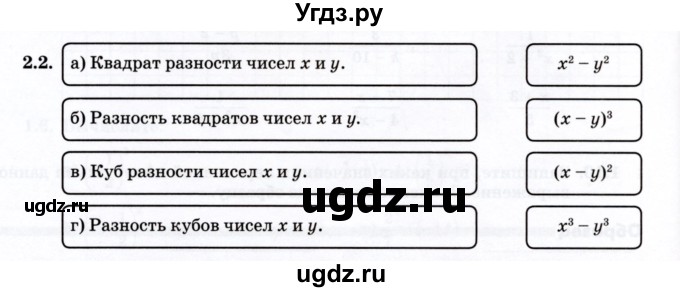 ГДЗ (Учебник) по алгебре 7 класс (рабочая тетрадь) Зубарева И.И. / §2 / 2.2