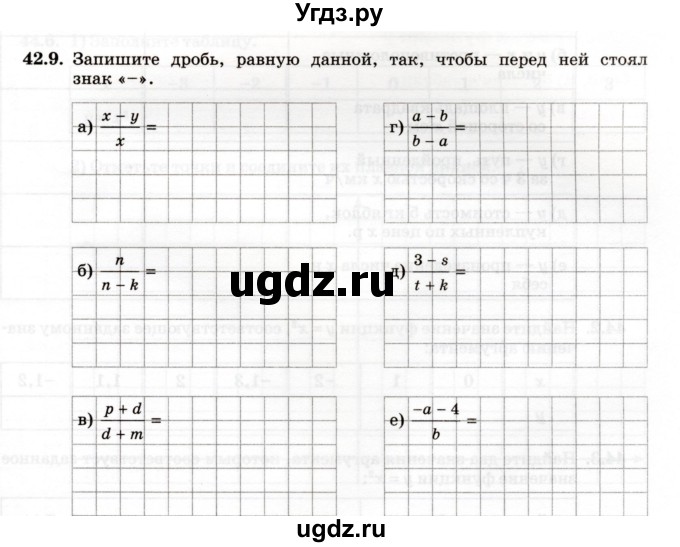 ГДЗ (Учебник) по алгебре 7 класс (рабочая тетрадь) Зубарева И.И. / §42 / 42.9