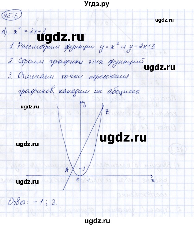 ГДЗ (Решебник) по алгебре 7 класс (рабочая тетрадь) Зубарева И.И. / §45 / 45.5
