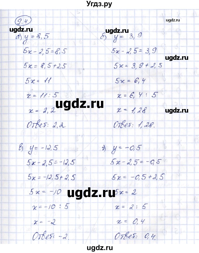 ГДЗ (Решебник) по алгебре 7 класс (рабочая тетрадь) Зубарева И.И. / §9 / 9.4