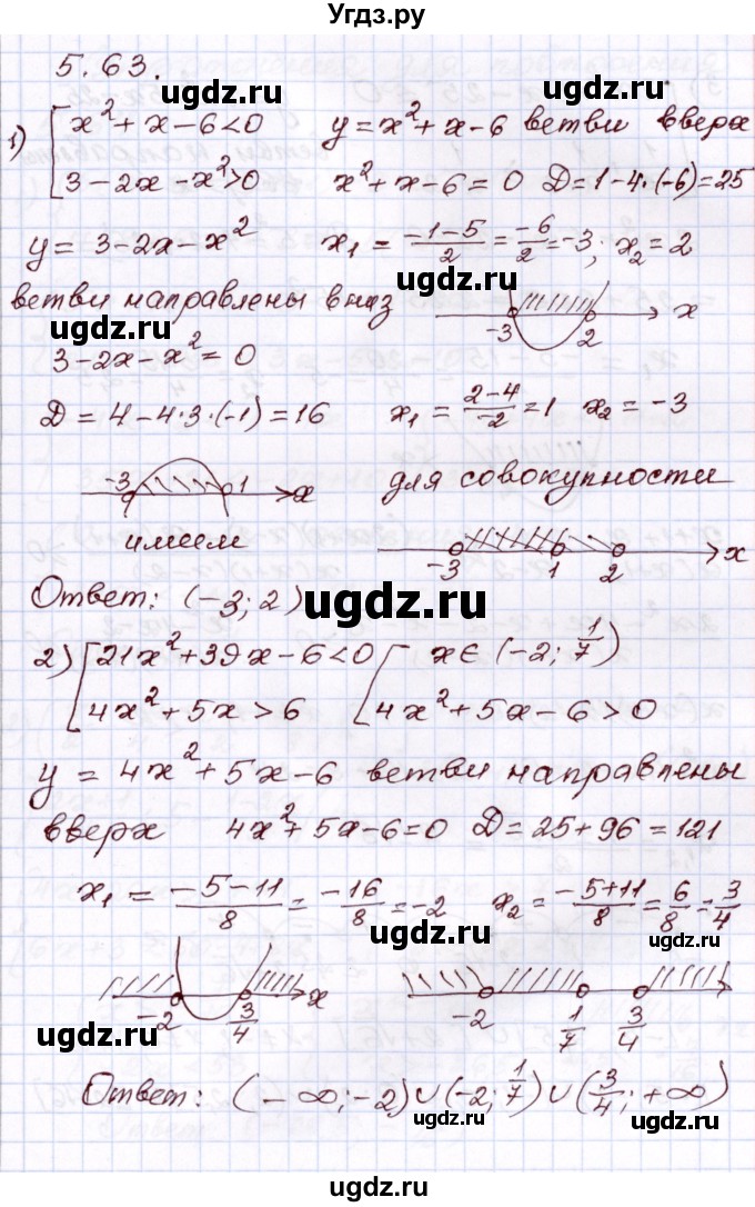 ГДЗ (Решебник) по алгебре 8 класс Шыныбеков А.Н. / раздел 5 / 5.63