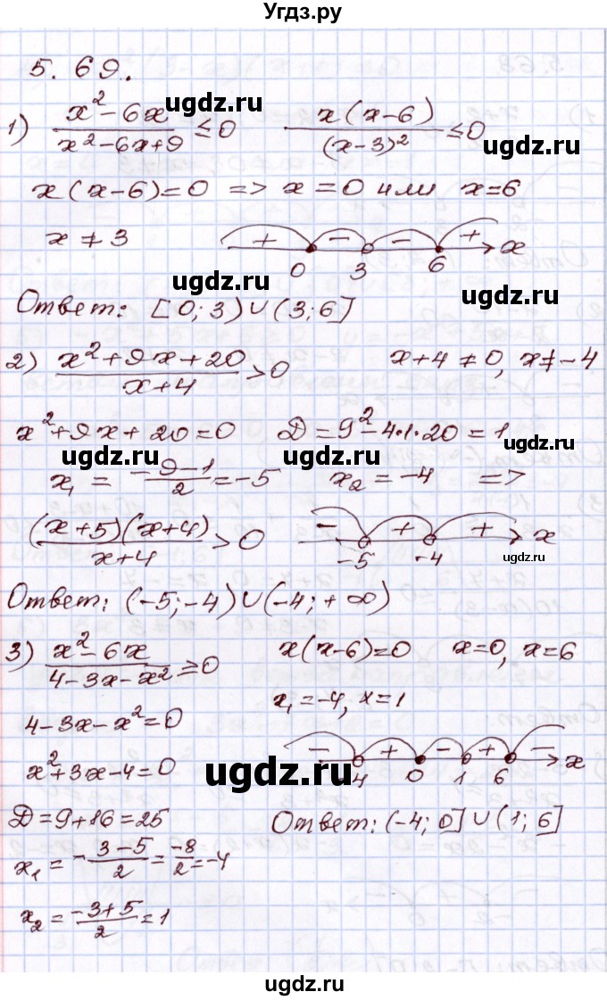 ГДЗ (Решебник) по алгебре 8 класс Шыныбеков А.Н. / раздел 5 / 5.69