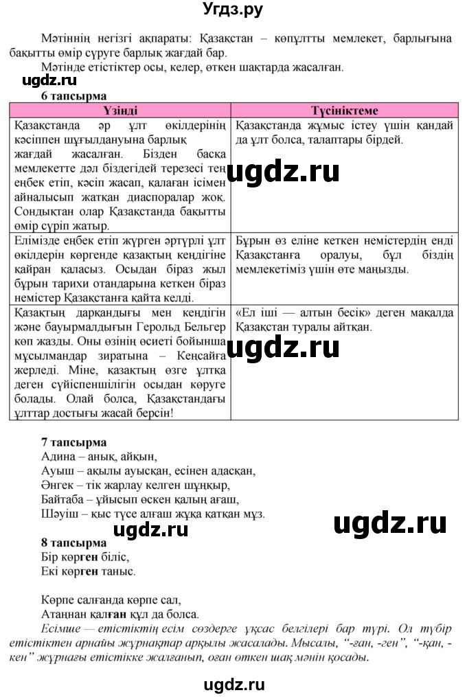 ГДЗ (Решебник) по казахскому языку 7 класс Косымова Г. / страницы (бет) / 119(продолжение 2)