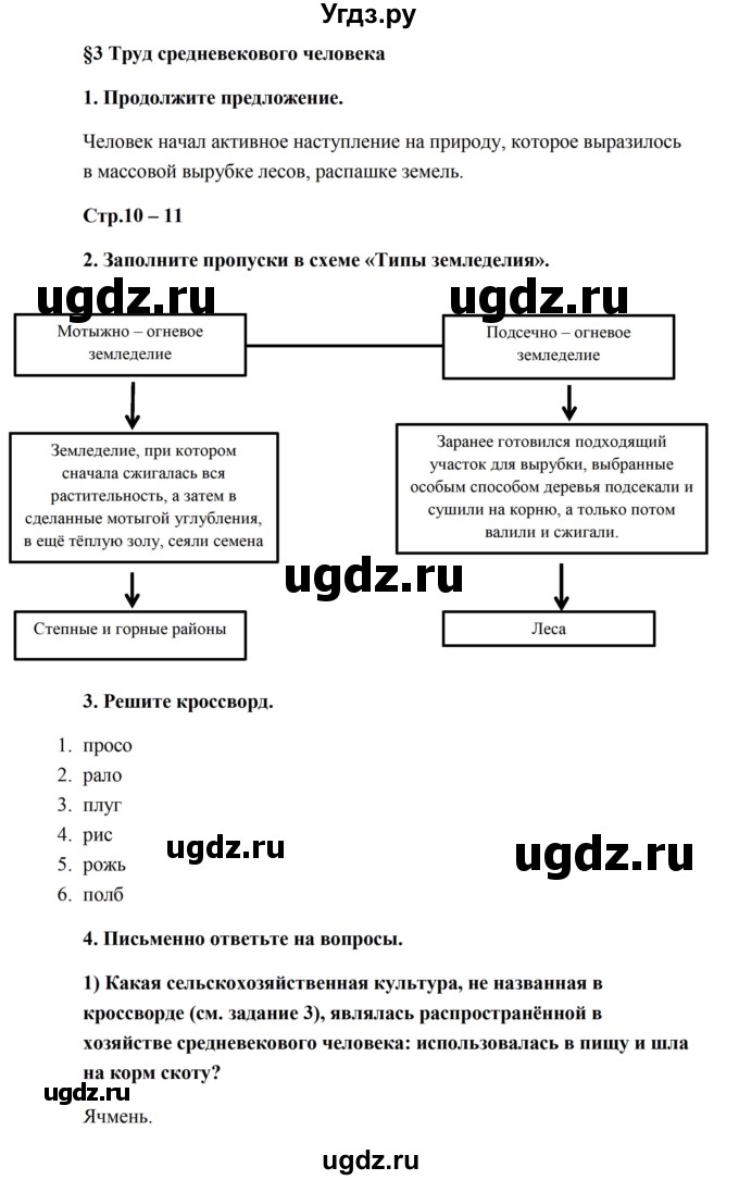 ГДЗ (Решебник) по истории 6 класс (рабочая тетрадь) Баранов П.А. / страница / 10