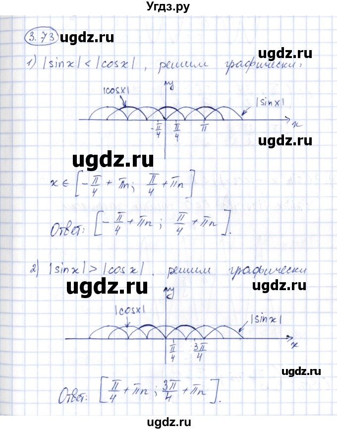 ГДЗ (Решебник) по алгебре 10 класс Шыныбеков А.Н. / раздел 3 / 3.73