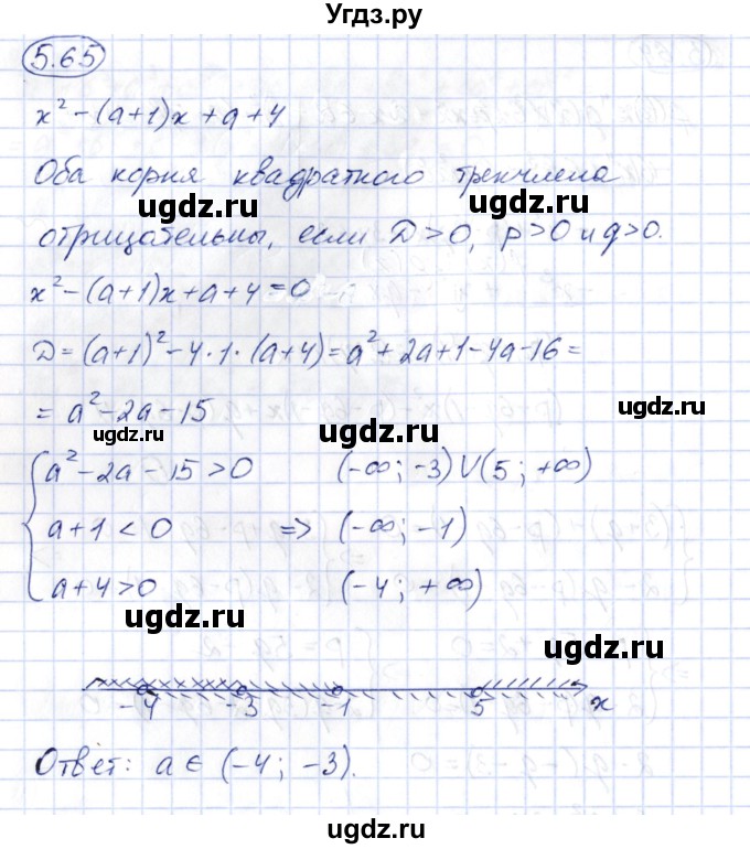 ГДЗ (Решебник) по алгебре 10 класс Шыныбеков А.Н. / раздел 5 / 5.65