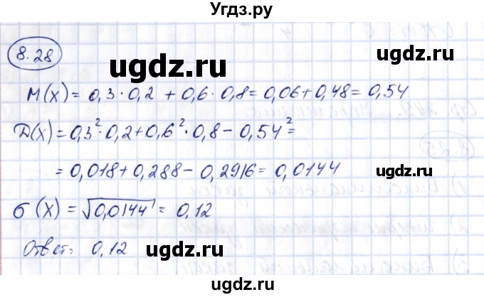 ГДЗ (Решебник) по алгебре 10 класс Шыныбеков А.Н. / раздел 8 / 8.28