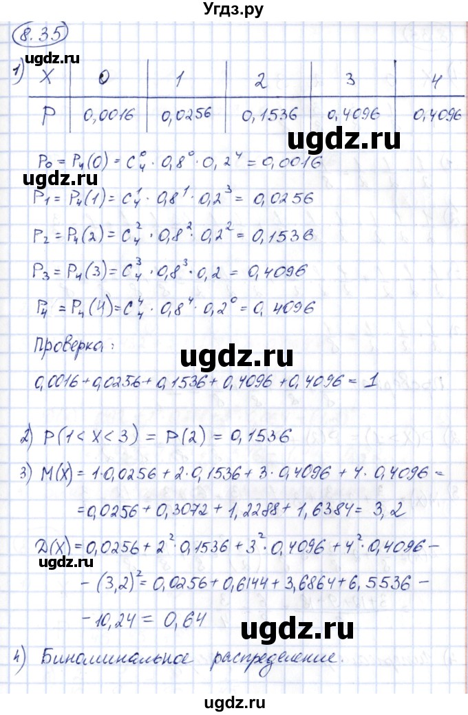 ГДЗ (Решебник) по алгебре 10 класс Шыныбеков А.Н. / раздел 8 / 8.35