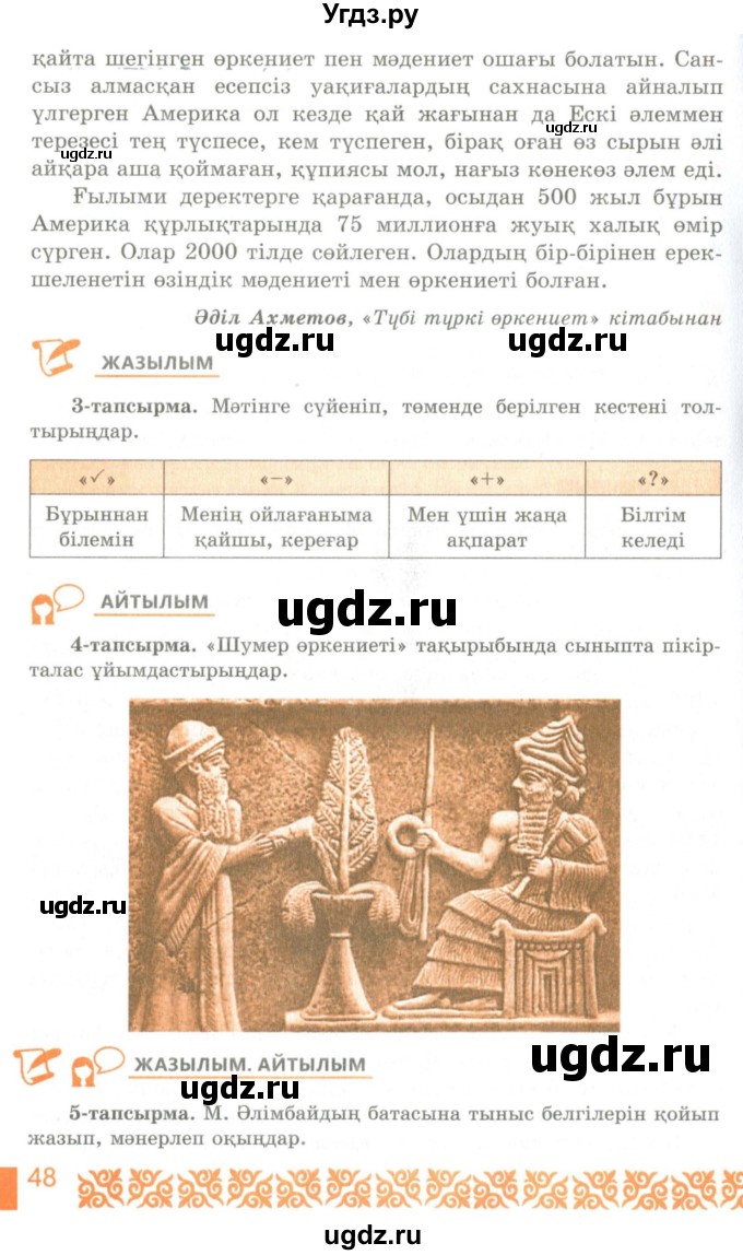 ГДЗ (Учебник) по казахскому языку 10 класс Балтабаева Ж.К. / страница (бет) / 48