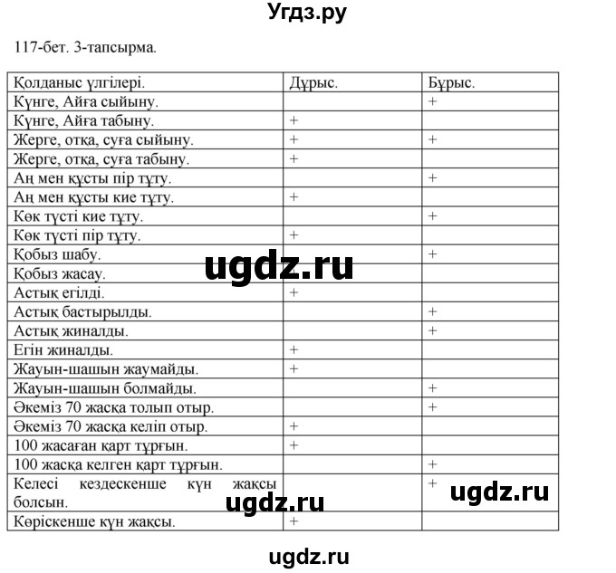 ГДЗ (Решебник) по казахскому языку 10 класс Балтабаева Ж.К. / страница (бет) / 117