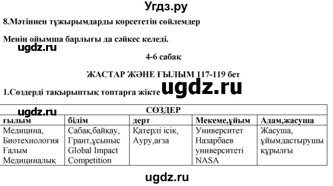 ГДЗ (Решебник) по казахскому языку 9 класс Курманалиева А. / страница (бет) / 117
