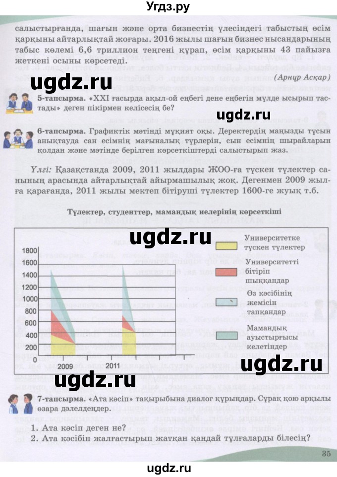 ГДЗ (Учебник) по казахскому языку 8 класс Аринова Б. / страница (бет) / 35