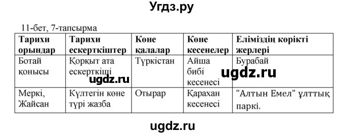 ГДЗ (Решебник) по казахскому языку 8 класс Аринова Б. / страница (бет) / 11