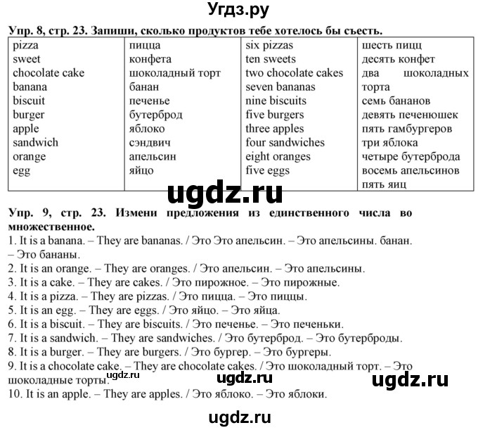 ГДЗ (Решебник) по английскому языку 2 класс ( грамматический тренажёр Spotlight) Юшина Д. Г. / страница / 23