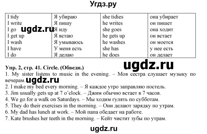 ГДЗ (Решебник) по английскому языку 4 класс (тетрадь по грамматике) Севрюкова Т.Ю. / страница / 41(продолжение 2)