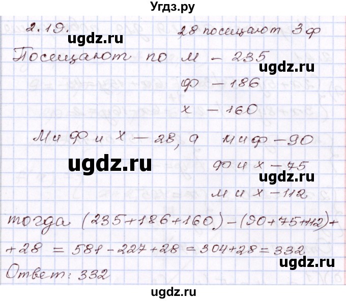 ГДЗ (Решебник) по алгебре 8 класс Мордкович А.Г. / §2 / 2.19