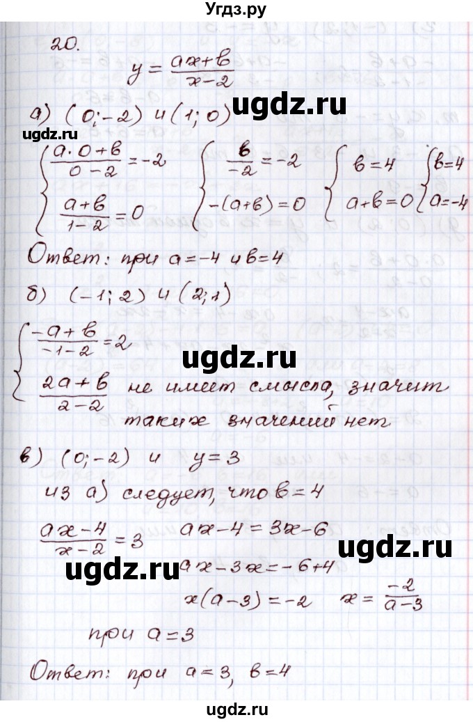 ГДЗ (Решебник) по алгебре 8 класс Мордкович А.Г. / дополнительные задачи / глава 4 / 20