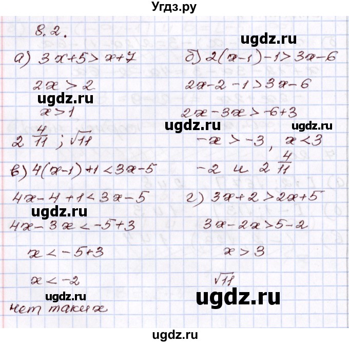 ГДЗ (Решебник) по алгебре 8 класс Мордкович А.Г. / §8 / 8.2