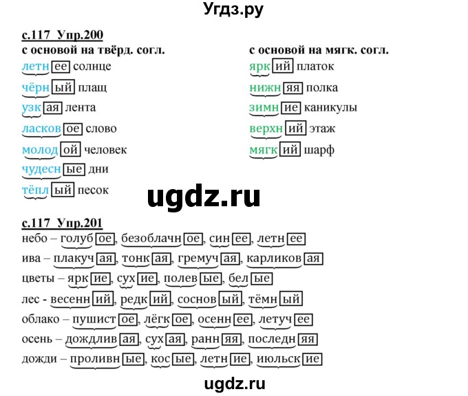ГДЗ (Решебник) по русскому языку 4 класс Кибирева Л.В. / часть 1. страница / 117
