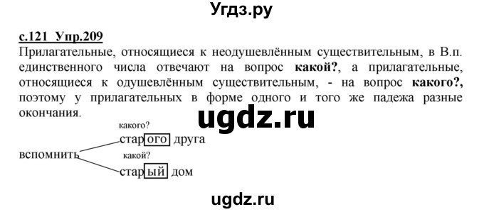 ГДЗ (Решебник) по русскому языку 4 класс Кибирева Л.В. / часть 1. страница / 121(продолжение 2)