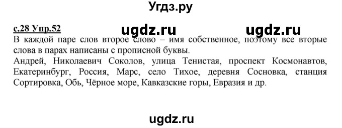 ГДЗ (Решебник) по русскому языку 4 класс Кибирева Л.В. / часть 1. страница / 28(продолжение 2)
