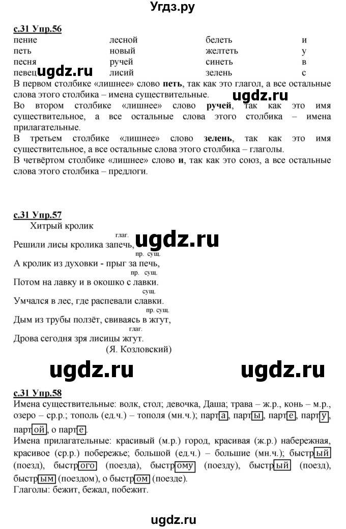 ГДЗ (Решебник) по русскому языку 4 класс Кибирева Л.В. / часть 1. страница / 31