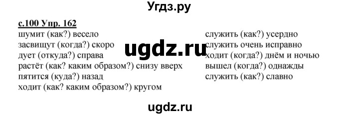 ГДЗ (Решебник) по русскому языку 4 класс Кибирева Л.В. / часть 2. страница / 100