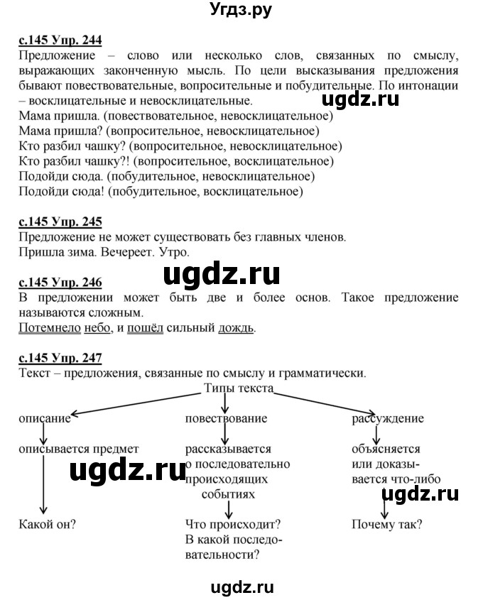 ГДЗ (Решебник) по русскому языку 4 класс Кибирева Л.В. / часть 2. страница / 145