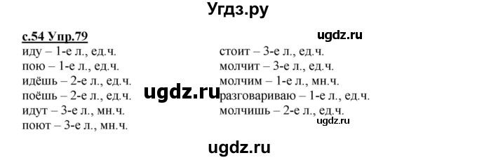 ГДЗ (Решебник) по русскому языку 4 класс Кибирева Л.В. / часть 2. страница / 54