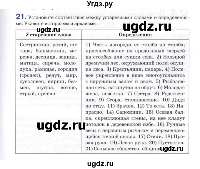 ГДЗ (Учебник) по русскому языку 7 класс Воителева Т.М. / задание / 21