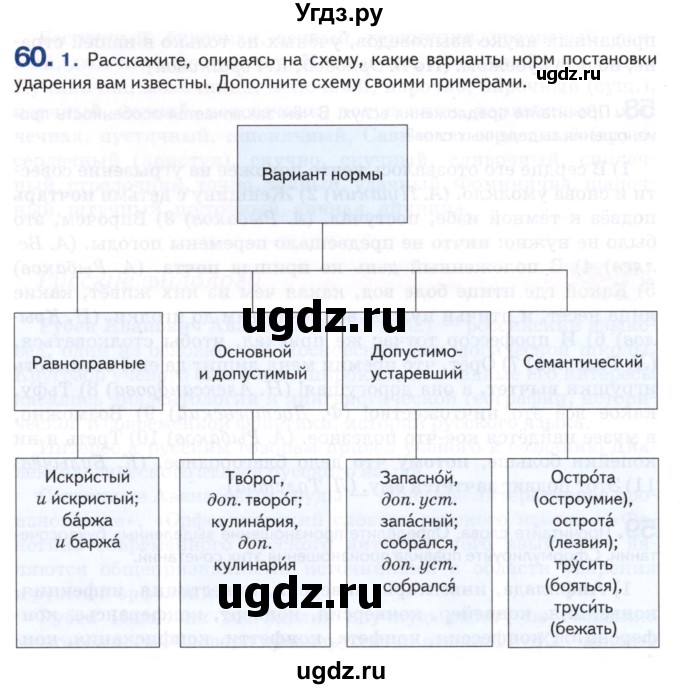 ГДЗ (Учебник) по русскому языку 8 класс Т.М. Воителева / упражнение / 60