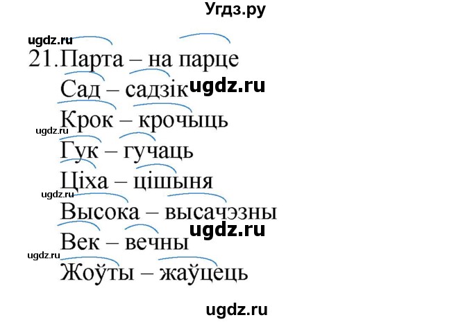 ГДЗ (Рашальнік) по белорусскому языку 6 класс (рабочая тетрадь) Тумаш Г.В. / склад слова / 21