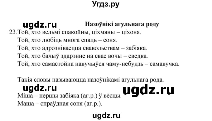 ГДЗ (Рашальнік) по белорусскому языку 6 класс (рабочая тетрадь) Тумаш Г.В. / марфалогiя i арфаграфiя / 23