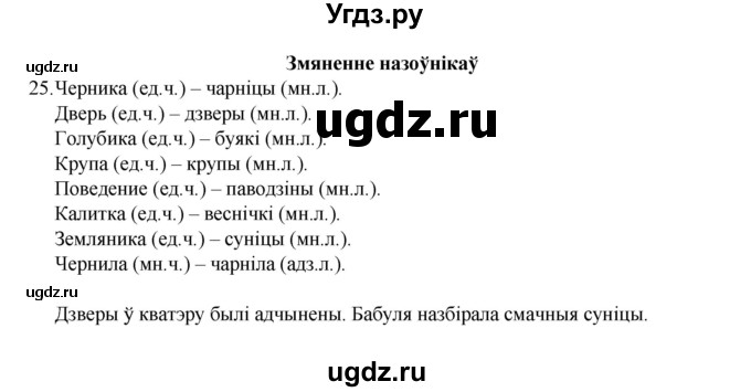 ГДЗ (Рашальнік) по белорусскому языку 6 класс (рабочая тетрадь) Тумаш Г.В. / марфалогiя i арфаграфiя / 25