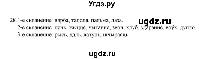 ГДЗ (Рашальнік) по белорусскому языку 6 класс (рабочая тетрадь) Тумаш Г.В. / марфалогiя i арфаграфiя / 28